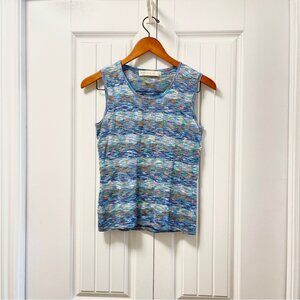 Vintage Camela Rainbow Knit Tank Blue